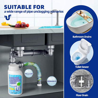 Pipeline Dredging Agent, Powerful Quick Cleaning Drain Toilet Cleaner Tool, Unclog Toilet Clog And Kitchen Sink Pipe Unblocker Powder
